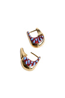 Sara & Flora burgundy mini tummy hoops earrings featuring small, stylish hoops in a rich burgundy color.