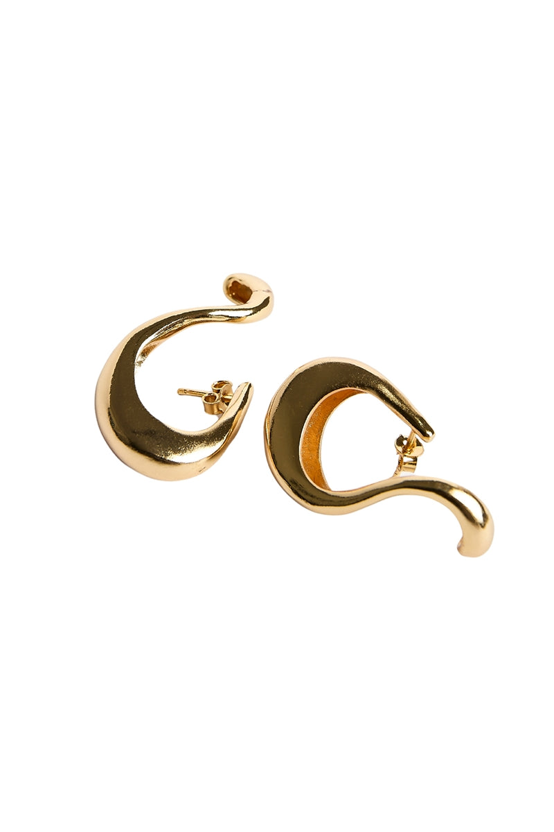 Sara & Flora Maxi Tummy Hoops earrings featuring large, stylish gold hoops with a modern design.