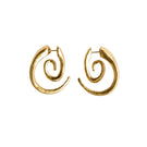 Sara & Flora spiral cat hoops earrings, silver-tone jewelry with sleek, twisted design, perfect for stylish feline-inspired accessory.
