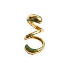Sara & Flora green hardware tail ring with intricate design, showcasing a stylish and unique ring for fashion accessories.