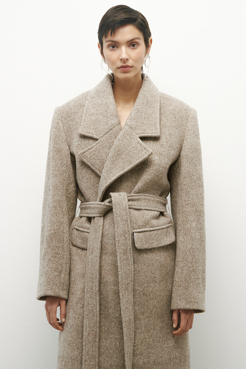 Elegant JC Pajares virgin wool coat with classic design, featuring a tailored fit and warm, soft fabric suitable for cold weather.