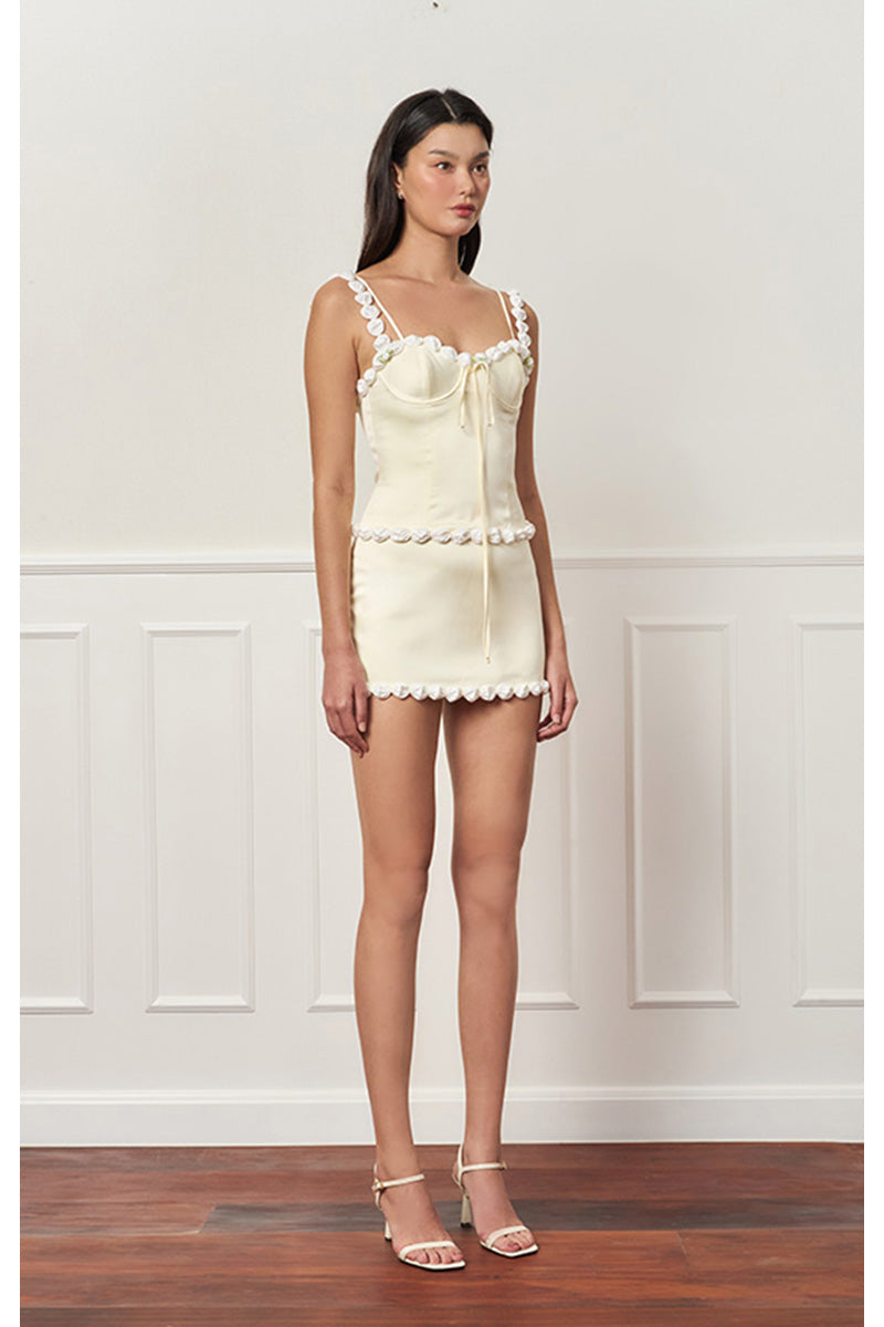 CAKE BUSTIER IN LIGHT YELLOW - CULT MIA