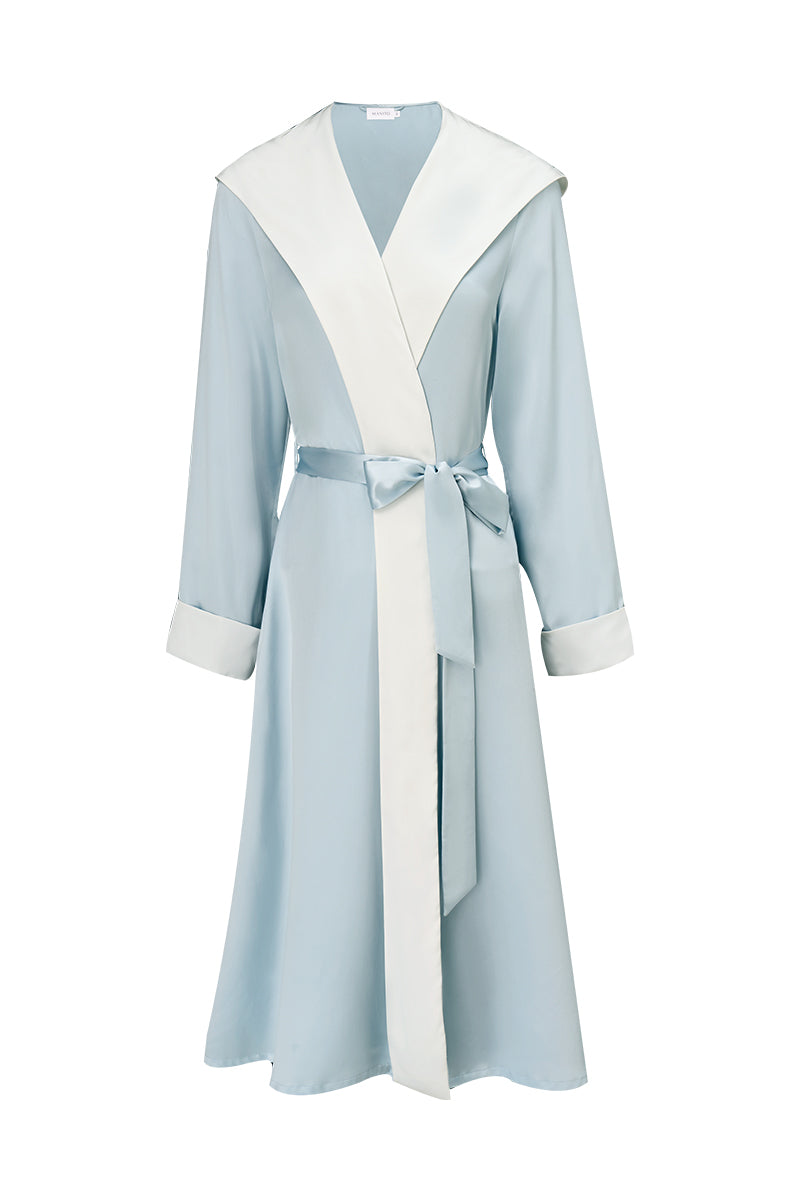 CALLA WOMEN'S HOODED BATHROBE IN BLUE
