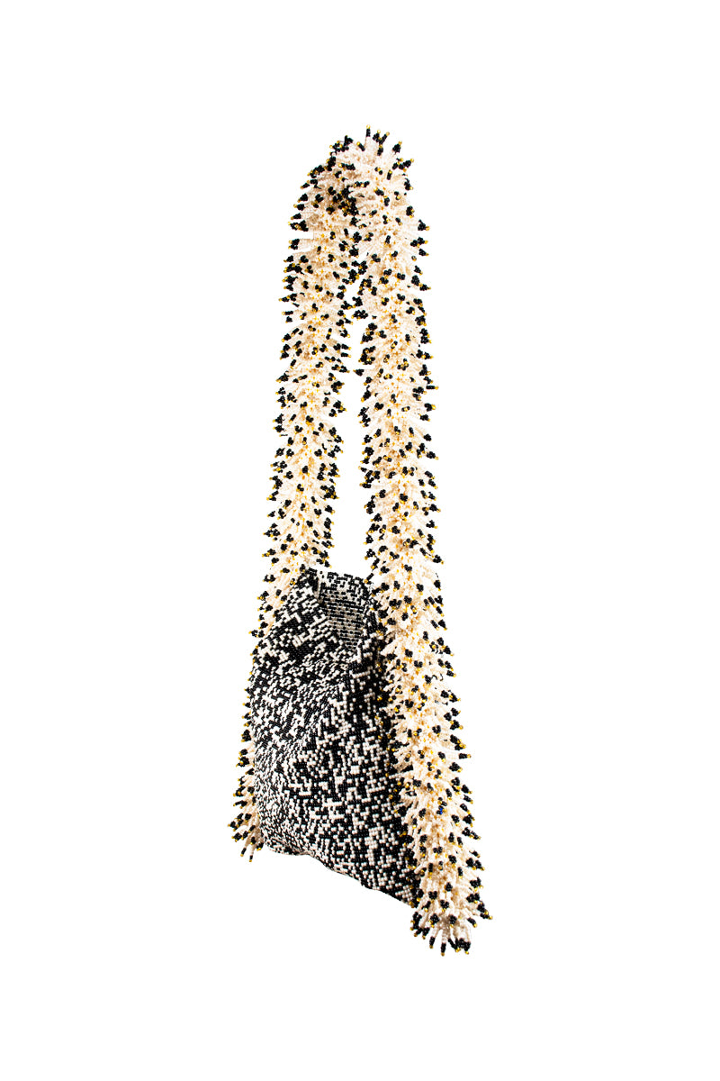 CAMILA CREAM GREY AND BLACK BAG - CULT MIA