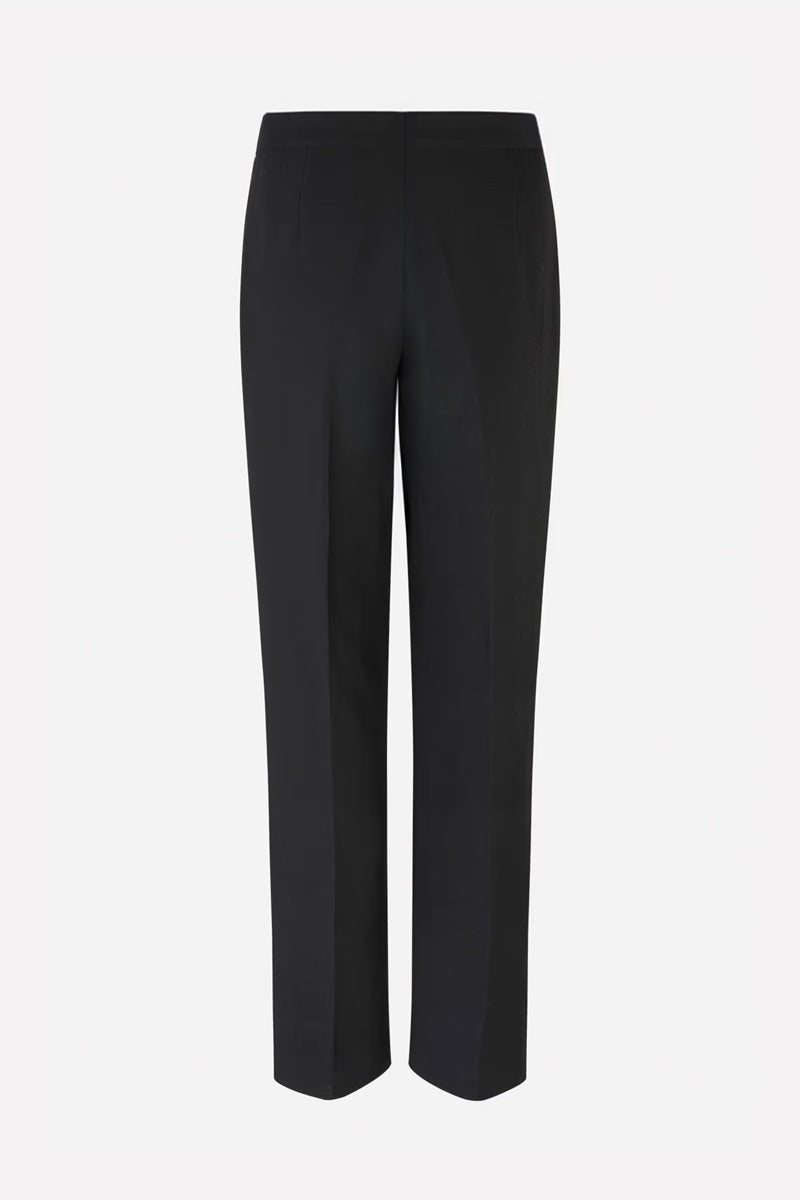Black Camille cigarette pants by SemSem, tailored fit with a sleek flat back, perfect for stylish everyday wear.