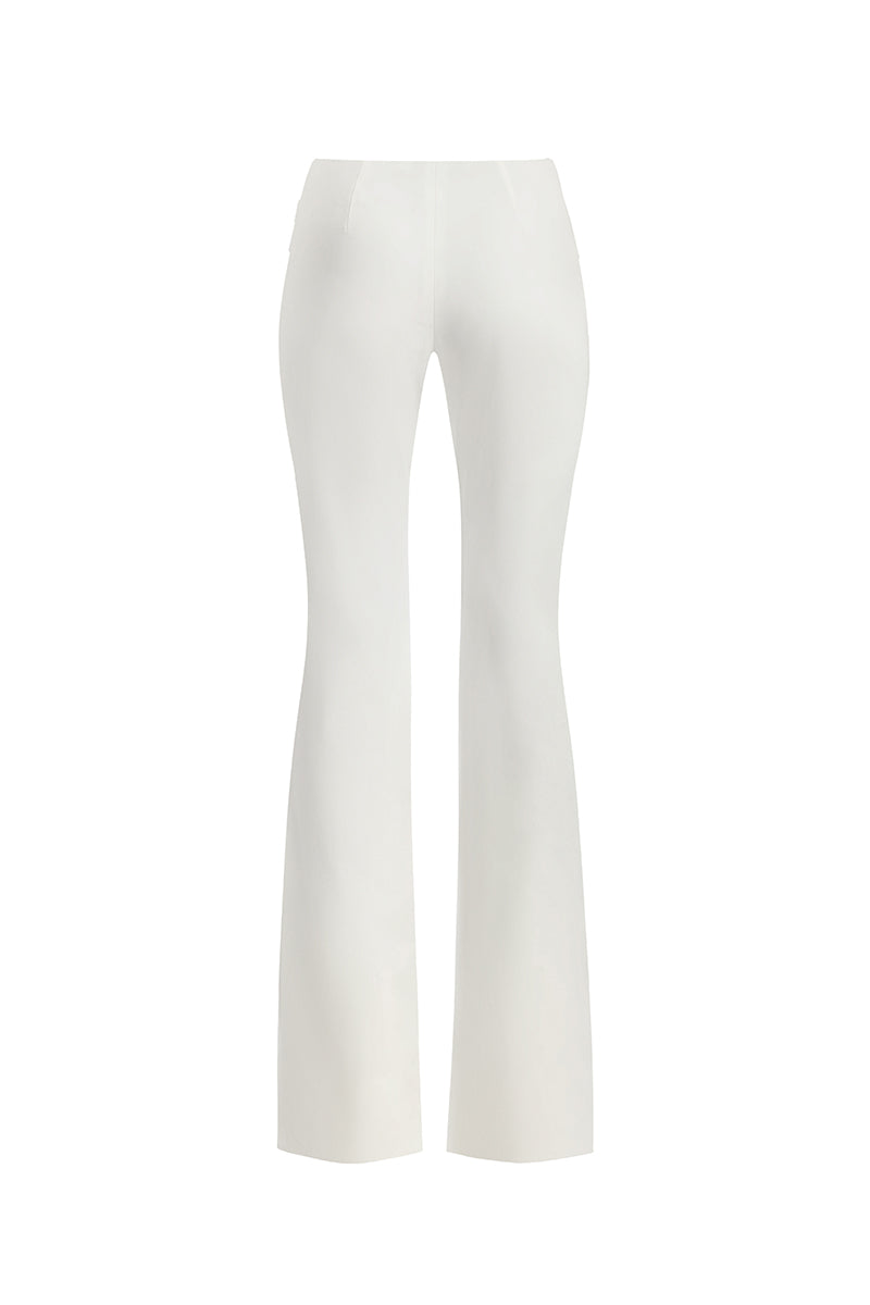 Off-white Carats belt pants by Stolen Stores, featuring a stylish design, high-waisted fit, and belt detail, front view.