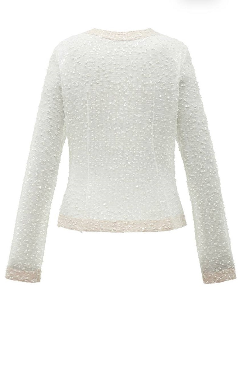 CARDIGAN WITH BEADS IN MILK - CULT MIA