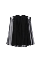 Black Nana Jacqueline Carmen mini dress with off-shoulder design, showcased from the front view.