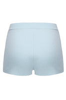 Nana Jacqueline Carrie shorts in blue, back view showing lightweight fabric and relaxed fit for casual summer wear.
