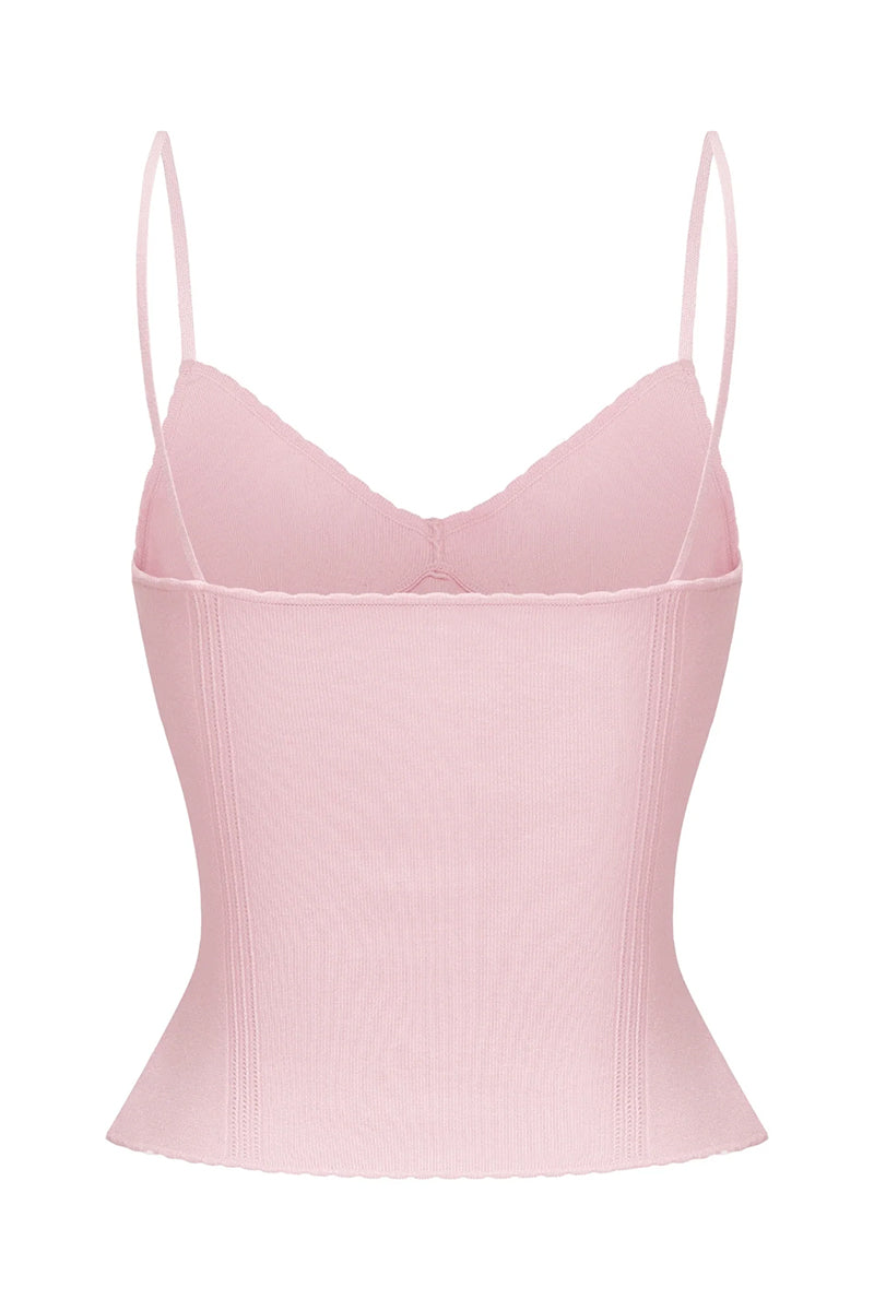 Nana Jacqueline Carrie pink top, back view showing soft fabric and stylish design, perfect for casual or dressy occasions.