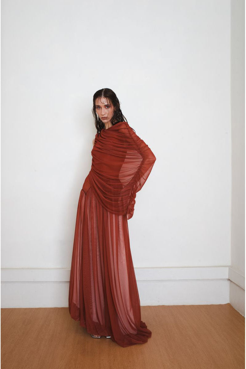 CASCADE DRESS IN RUST | CULT MIA CASCADE DRESS IN RUST | CULT MIA