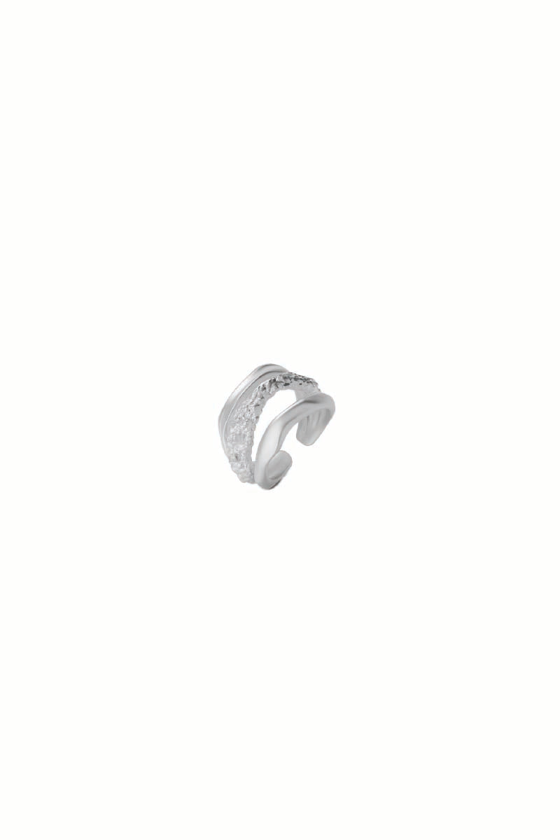 Silver Cassandra pinky ring by Jude Benhalim featuring a sleek, minimalist design with a polished finish.