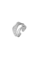 Silver Cassandra ring by Jude Benhalim featuring intricate design and polished rhodium finish.