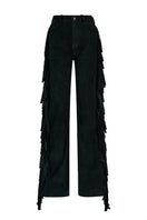 Lorena Saravia Cassandra pants in black, stylish tailored trousers with a sleek fit, shown in a large image.