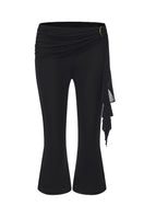 Black Cassia Capri flared pants by Nana Jacqueline displayed from the front view.