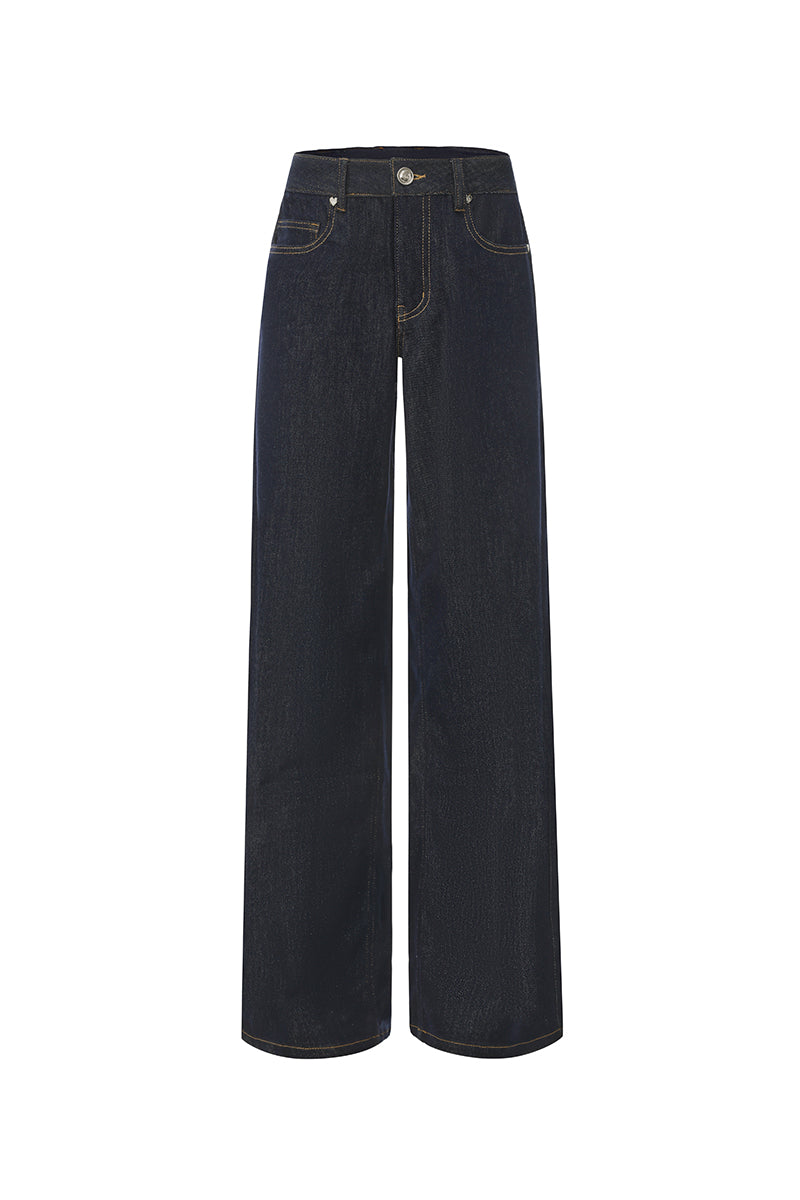 Nana Jacqueline Catalina denim pants featuring heart-shaped front pockets and a classic jeans design.