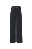 Nana Jacqueline Catalina denim pants with heart-shaped front pockets, slim fit, classic blue wash, and belt loops.