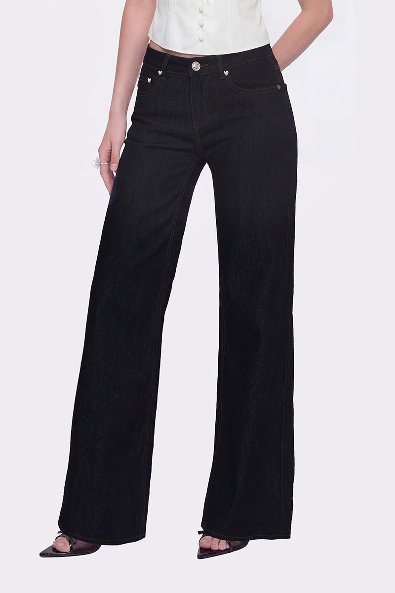 Nana Jacqueline Catalina denim pants with heart-shaped back pocket, stylish casual jeans for women.