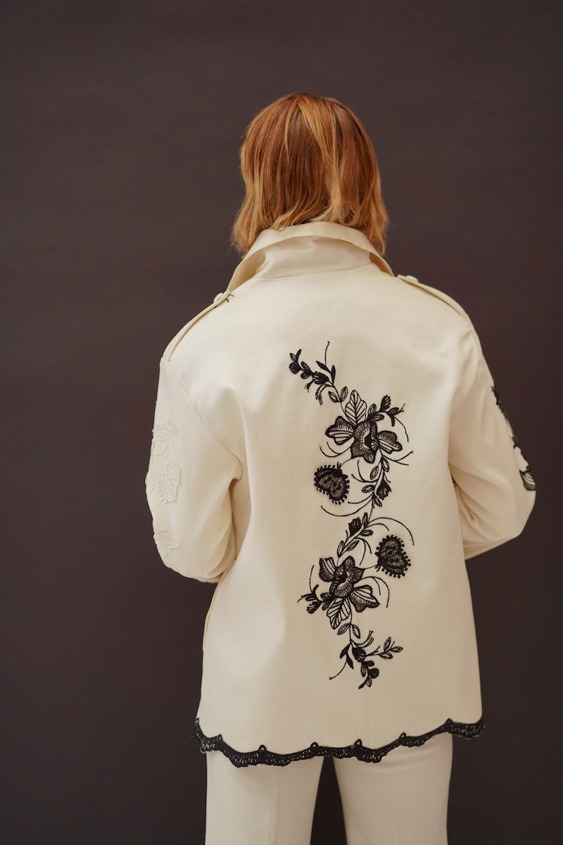 Nadya Shah CELINE CARGO jacket featuring a modern design with multiple pockets and a casual, stylish fit.