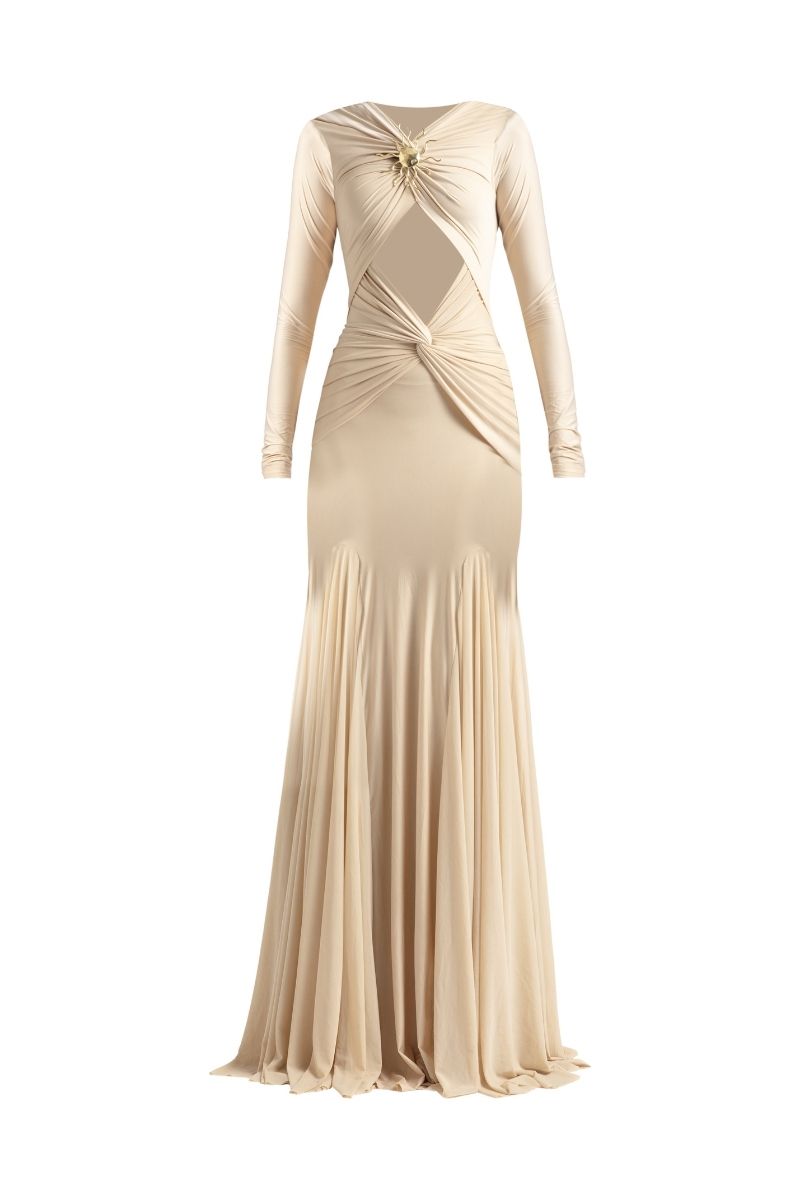 CHANTAL WHEAT BEIGE GOWN - CULT MIA