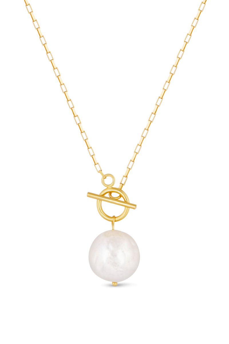 Sara Shala Chantra pearl chain necklace featuring a delicate string of lustrous pearls on a fine chain.