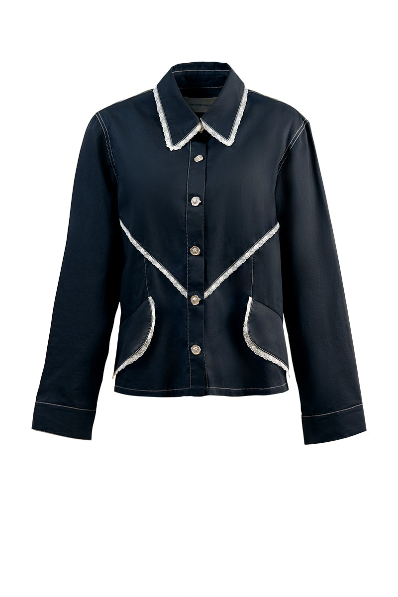 CHARCOAL SHIRT IN BLACK - CULT MIA