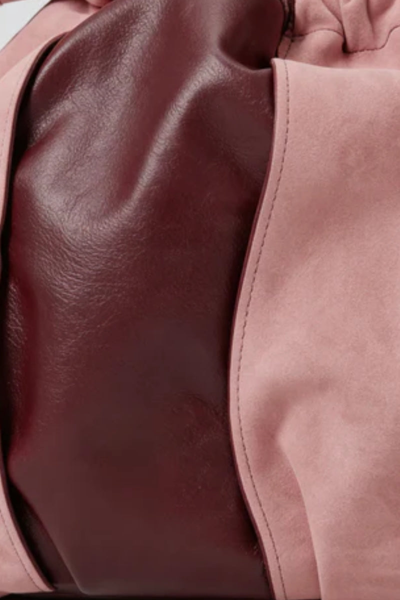 Double A Charlie II leather shoulder bag in burgundy, featuring a sleek design and elegant leather straps.