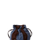 Double A Charlie II suede shoulder bag in blue, showing the sleek design and soft suede material.