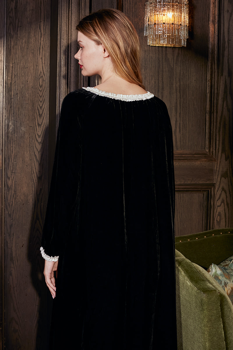 CHARLOTTE VELVET MIDI DRESS IN BLACK - CULT MIA