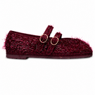 Flabelus Claire Frisson burgundy flats with pointed toe and sleek design, perfect for casual or formal wear.