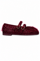 Flabelus Claire Frisson burgundy flats with pointed toe and sleek design, perfect for casual or formal wear.