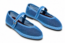 Flabelus Isabella blue flats with pointed toe and sleek design, perfect for casual or dressy occasions.