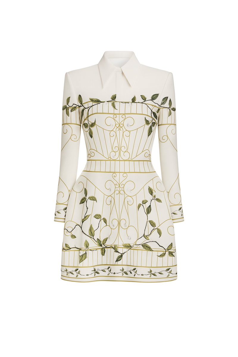 BLAIR A-LINE COLLARED NECK POLY COTTON MINI DRESS | CULT MIA
