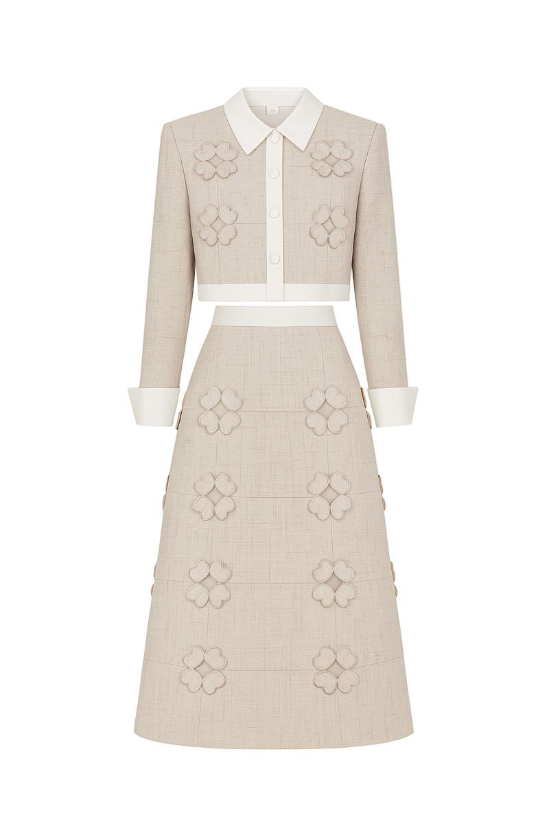 GIANA CROPPED COLLARED NECK POLYCOTTON JACKET