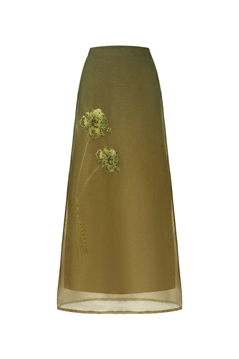 SENNA SKIRT IN MOSS GREEN