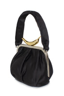 Sarah's Bag chili on black Bella shoulder bag with a structured design and shoulder strap, stylish and versatile for everyday use.