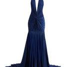 Deme By Gabriella Chloe maxi dress in navy blue, flowing fabric, sleeveless design, and elegant length ideal for formal occasions.