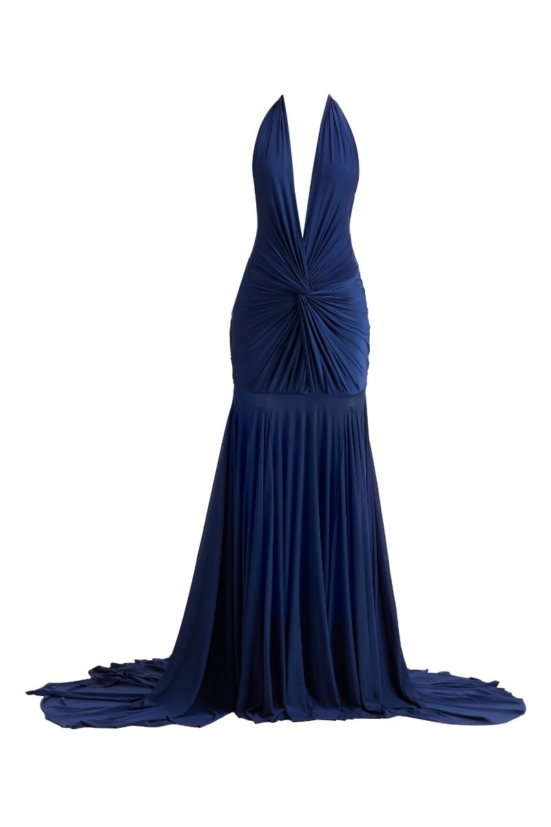CHLOE MAXI DRESS IN NAVY BLUE - CULT MIA