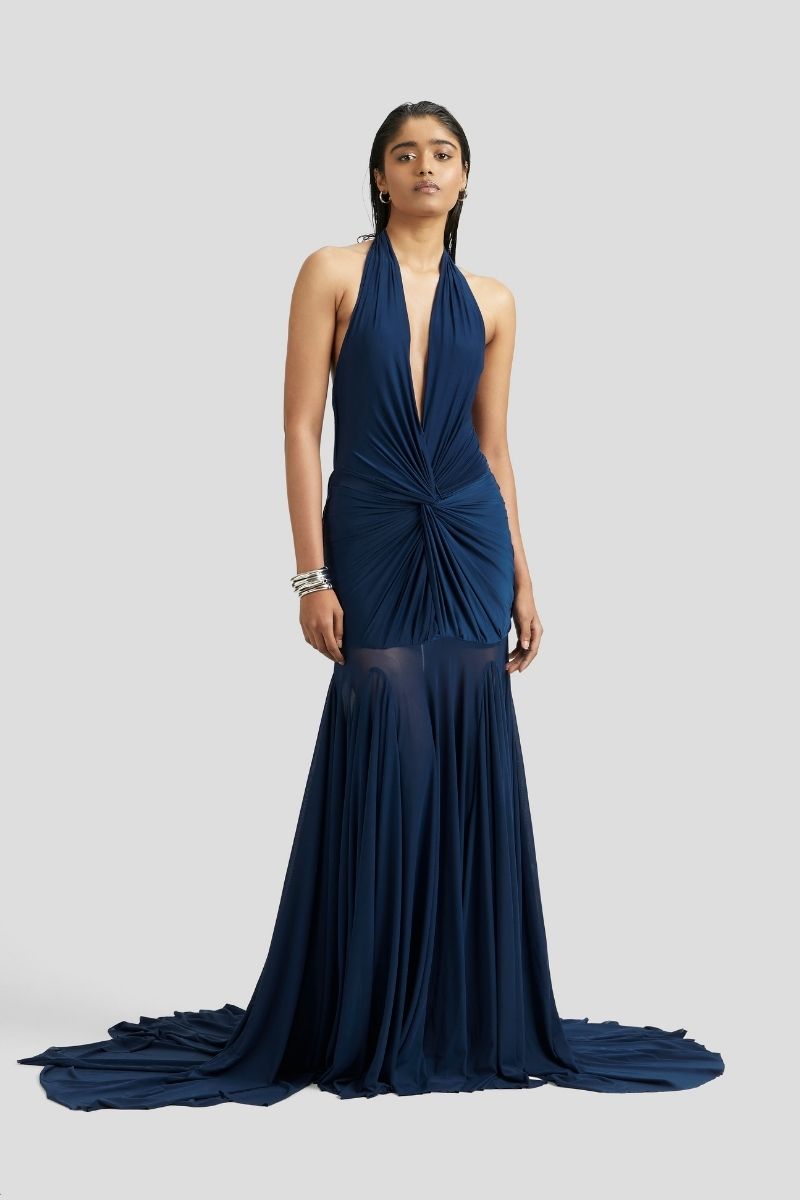 CHLOE MAXI DRESS IN NAVY BLUE - CULT MIA