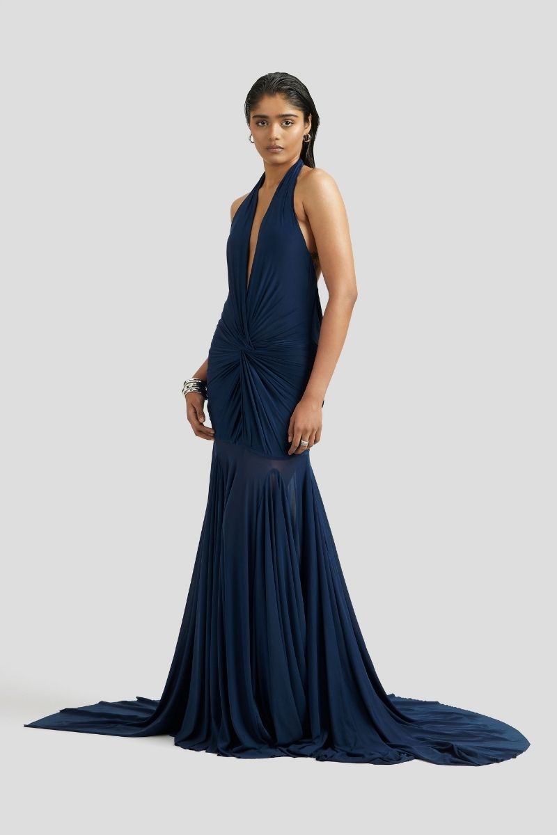 CHLOE MAXI DRESS IN NAVY BLUE - CULT MIA