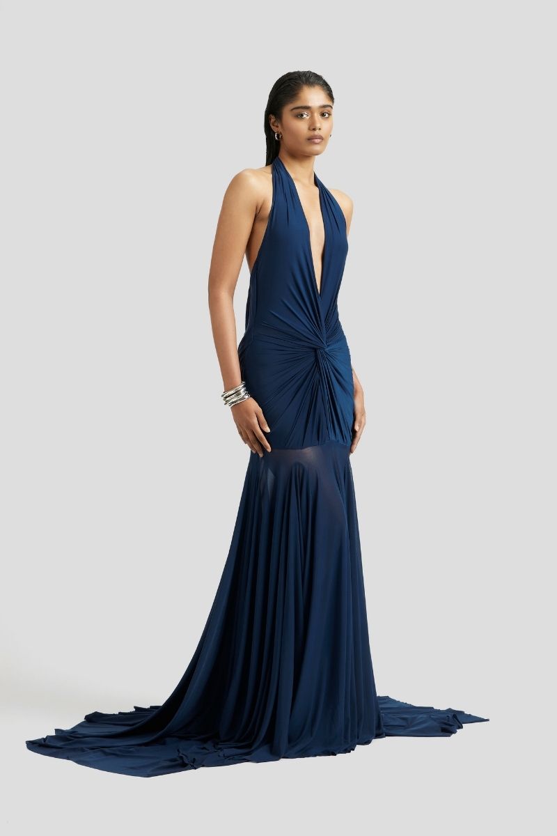 CHLOE MAXI DRESS IN NAVY BLUE - CULT MIA
