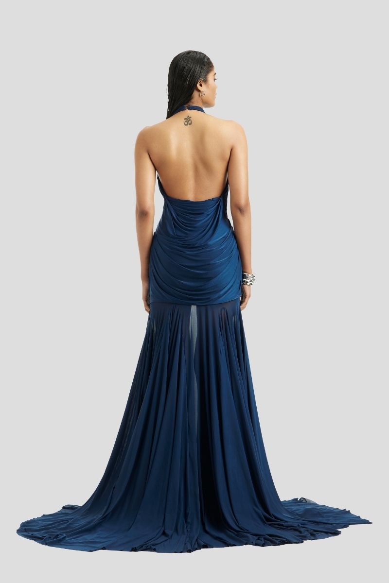CHLOE MAXI DRESS IN NAVY BLUE - CULT MIA