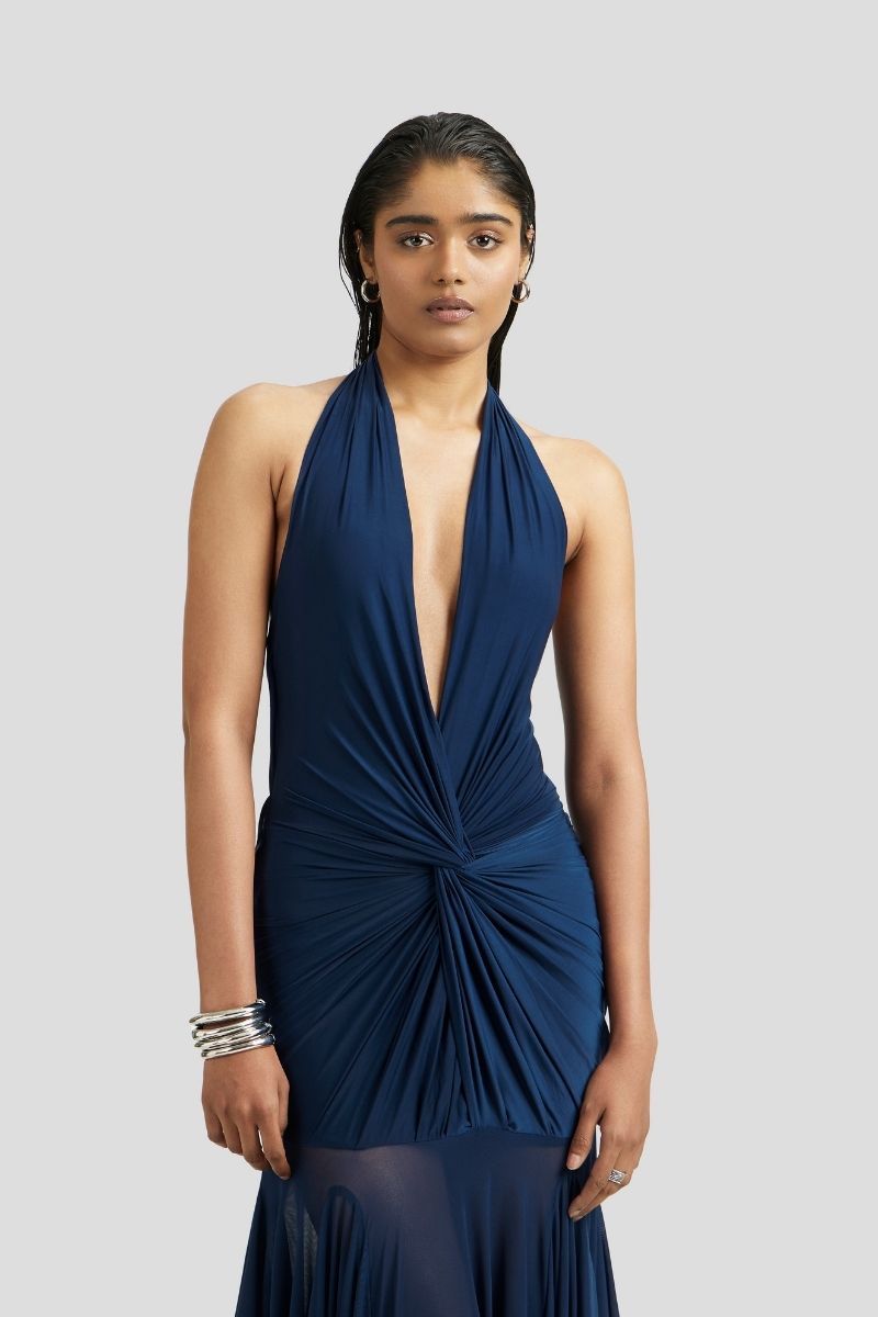 CHLOE MAXI DRESS IN NAVY BLUE - CULT MIA