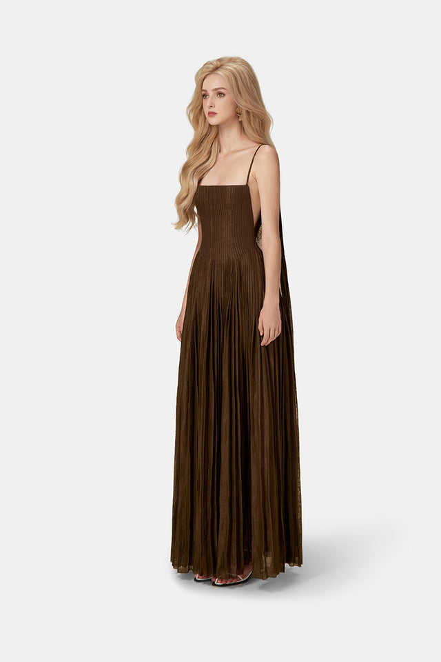 MALI Mesh Maxi Dress - Chocolate