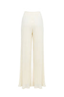 Off-white Choza wide leg pants by Maylé Vásquez, featuring relaxed fit and flowing fabric, displayed on a neutral background.