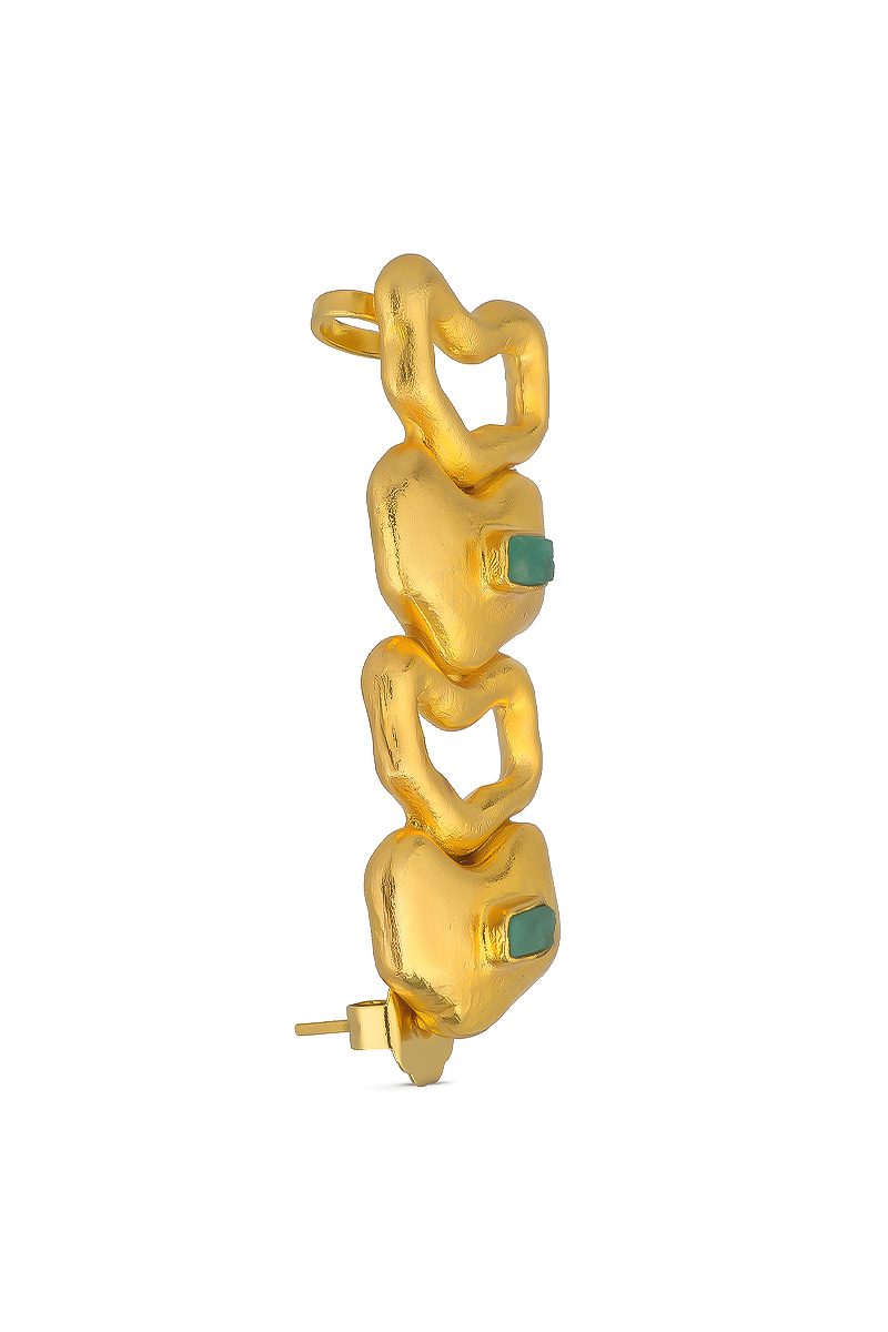 Gold circle ear climber earrings by Fenomena featuring sleek, modern design for elegant ear adornment