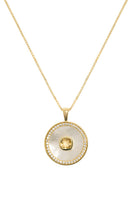 Gold vermeil November birthstone citrine and mother-of-pearl necklace by Freya Rose featuring a elegant pendant design.