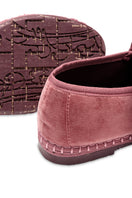 Flabelus Claire pink flats with pink piping, featuring a sleek design and comfortable slip-on style.