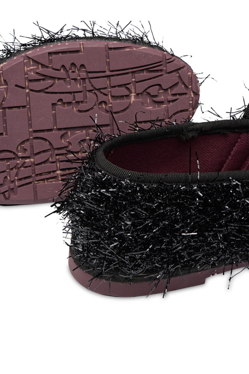 Flabelus Claire Frisson black flats with pointed toes and sleek minimalist design, perfect for casual or professional wear.