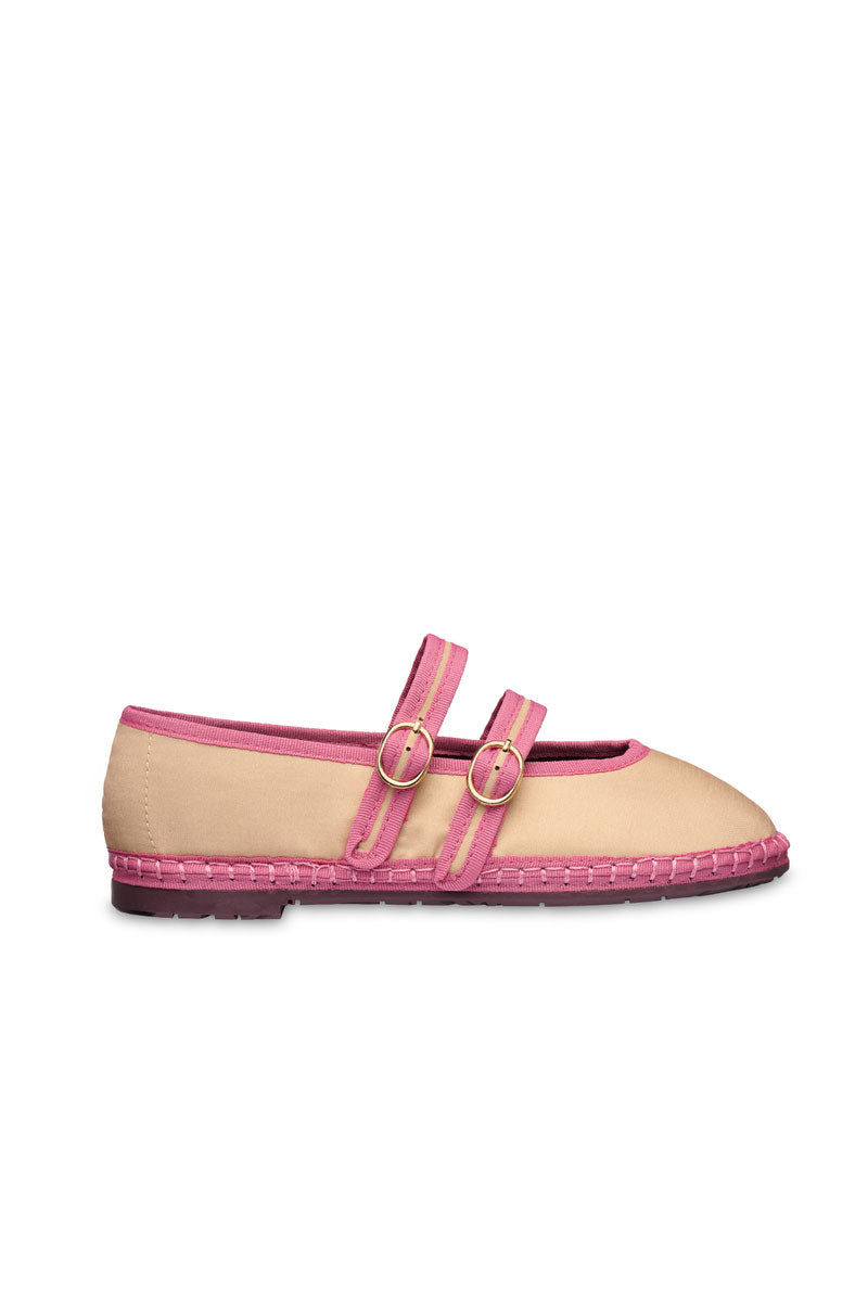 Flabelus Claire Gold Flats with pointed toes and sleek design, perfect for casual or dressy occasions.